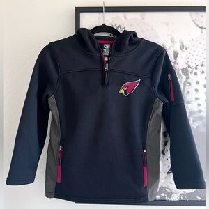 NFL AZ Cardinals Youth Fleece Textured Black Hoodie Pullover Jacket size Medium